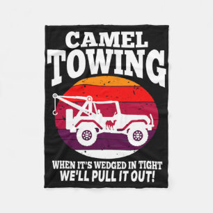 Camel Towing Fun Retro Camel Towing Fun Halloween  Fleece Blanket
