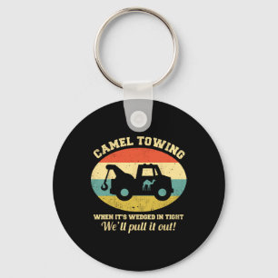 Camel Towing Retro Adult Humour Saying Fun Hallowe Key Ring