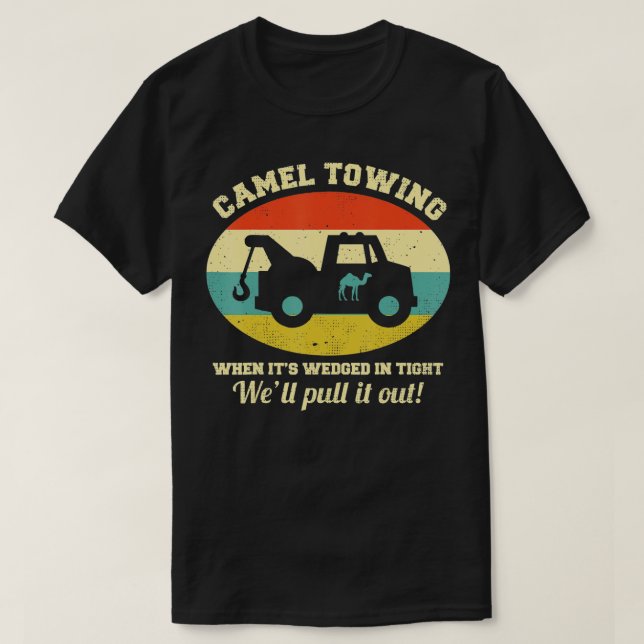 Camel Towing Retro Adult Humour Saying Funny Hallo T-Shirt (Design Front)