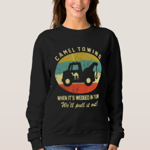 Camel Towing Retro Adult Humour Saying Halloween Sweatshirt