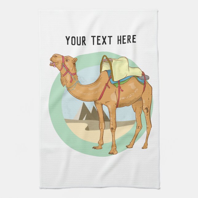 Camel Trek Egypt Tea Towel (Vertical)