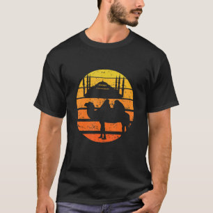 Camel Vintage Retro Sunset Mosque Camel  Arabian A T-Shirt