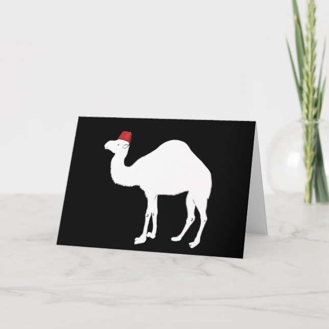 Camel Wearing A Fez Holiday Card (Front)