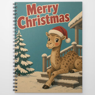 Camel Winter Porch Animal Christmas Notebook