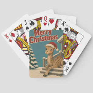 Camel Winter Porch Animal Christmas Playing Cards