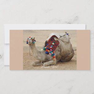 Camel with Colourful Pom-Poms Thank You Card