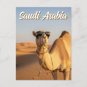 Camel with sunglasses Saudi Arabia Travel Postcard