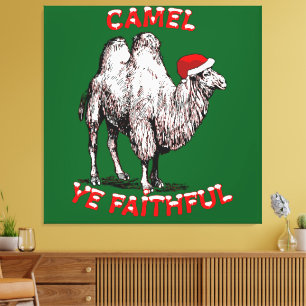 Camel Ye Faithful Fun Pun Holiday Design Canvas Print