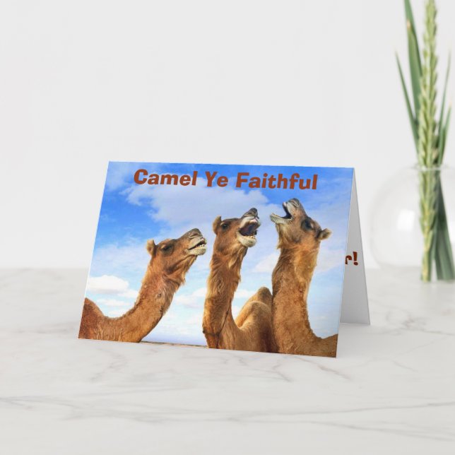 "CAMEL YE FAITHFUL"  SINGS THE CAMELS AT CHRISTMAS HOLIDAY CARD (Front)