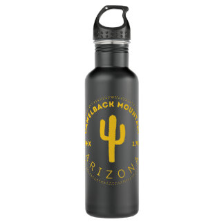 Camelback Mountain AZ - Phoenix Arizona Gold Cactu 710 Ml Water Bottle