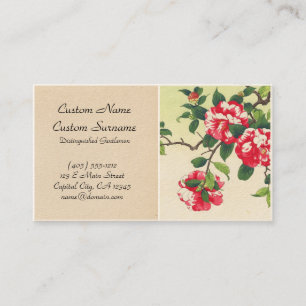 Camelia Nishimura Hodo ukiyo-e  flowers art Business Card