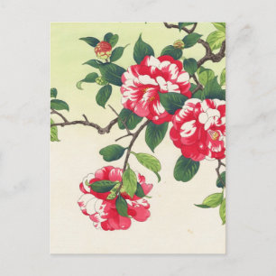 Camelia Nishimura Hodo ukiyo-e flowers art Postcard