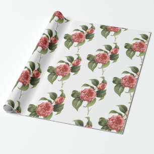 Camellia Flower Pattern Wrapping Paper
