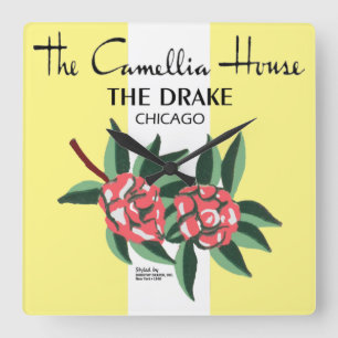 Camellia House, Drake Hotel, Chicago, IL Square Wall Clock