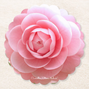 Camellia "Otome-tsubaki" [Paper Coaster] Paper Coaster