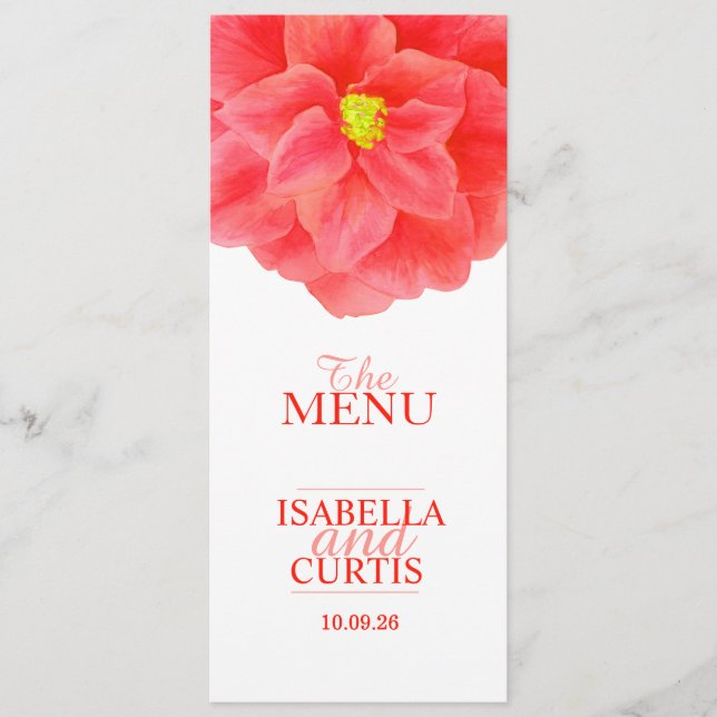 Camellia red wedding dinner menu (Front)
