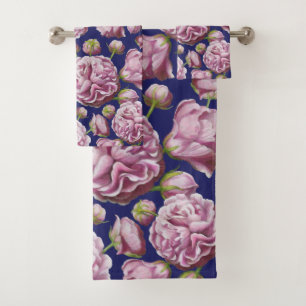 Camellia Rose Garden Flowers Bath Towel Set