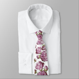 Camellia Rose Garden Flowers Tie