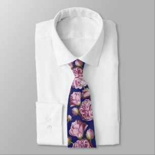 Camellia Rose Garden Flowers Tie