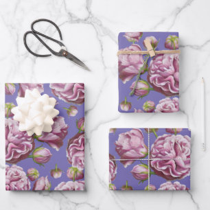 Camellia Rose Garden Flowers Wrapping Paper Sheets