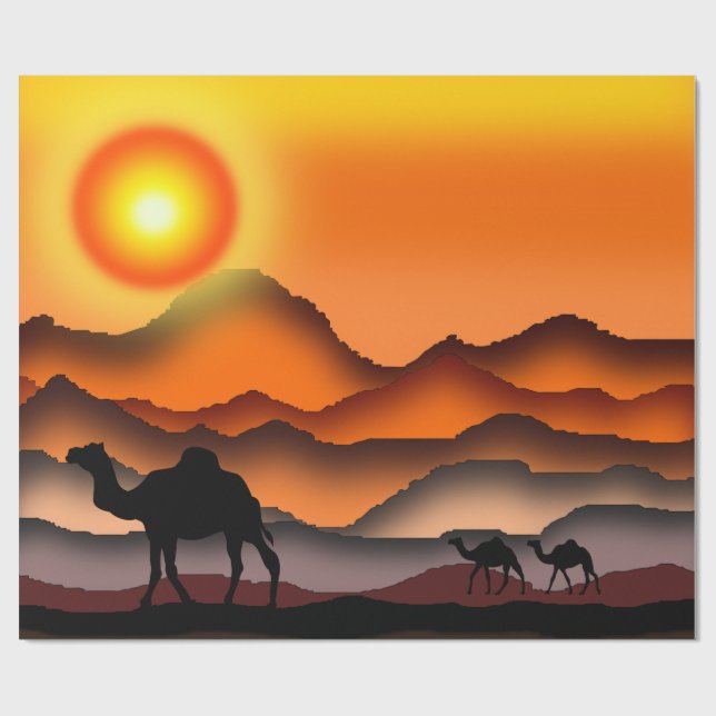 Camels Art Wrapping Paper (Flat)