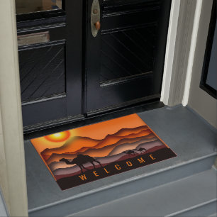 Camels at Sunset Desert Welcome Doormat