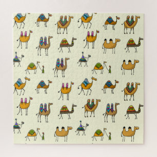 Camels Caravan Decorative Seamless Pattern Jigsaw Puzzle