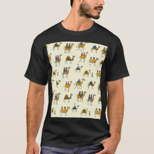 Camels Caravan Decorative Seamless Pattern T-Shirt