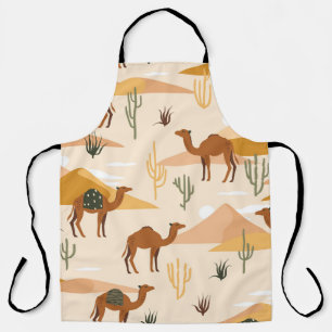 Camels Dunes Cacti: Desert Seamless Apron