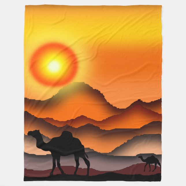 Camels Fleece Blanket (Front)