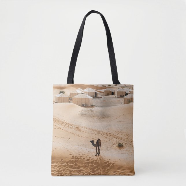 Camels Glamping: Moroccan Desert Luxury Tote Bag (Front)