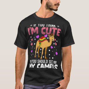 Camels Heart Valentine's Day Animal For Womens Kid T-Shirt