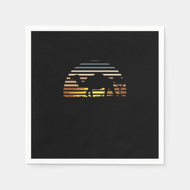 Camels Humps Bactrian Camel Desert Animals Wildlif Napkin (Front)