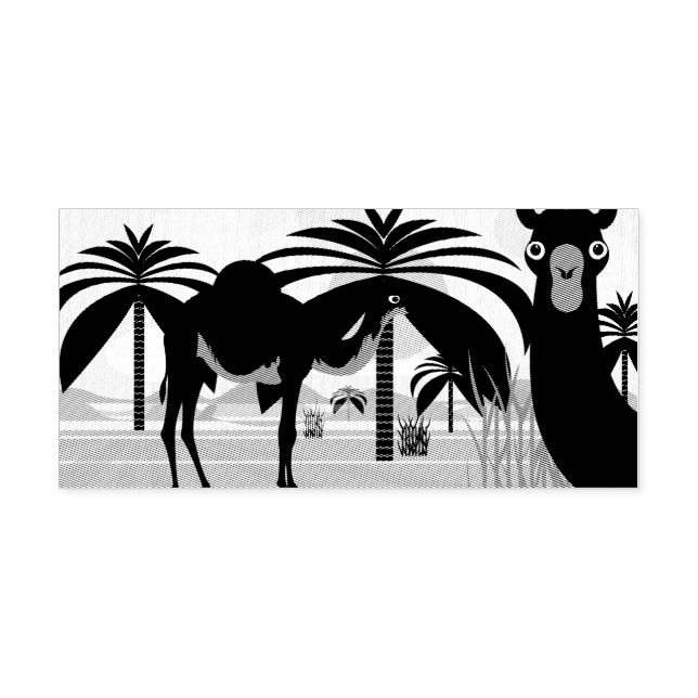 Camels illustration self-inking stamp (Design)