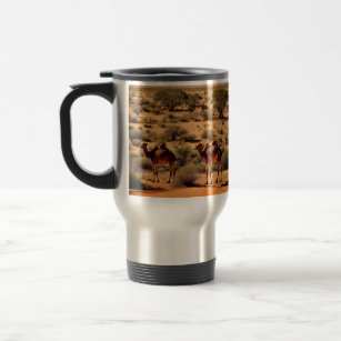 Camels In The Australian Outback, Travel Mug