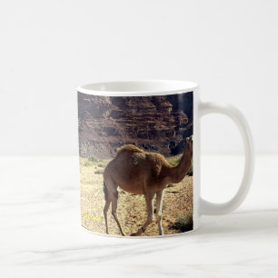 Camels in the desert of Wadi Rum, Jordan Desert Coffee Mug