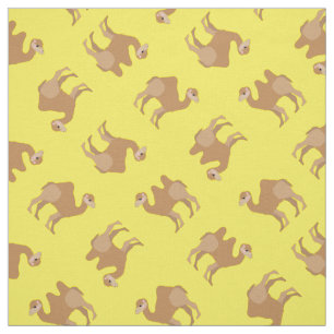 Camels Print Fabric Yellow