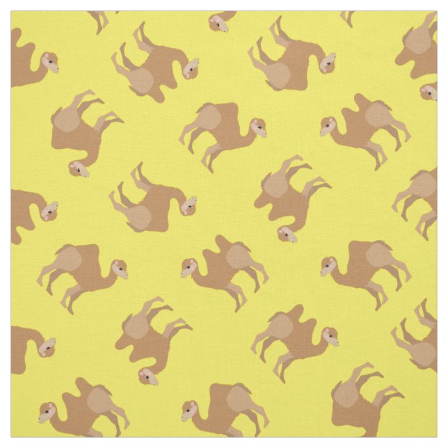 Camels Print Fabric Yellow (Swatch)