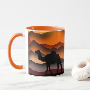 Camels Silhouette - Desert Sunset - Painting Mug