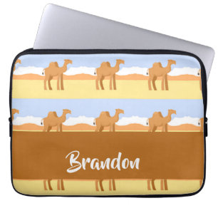 Camels standing in the desert pattern laptop sleeve