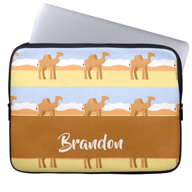 Camels standing in the desert pattern laptop sleeve (Front)