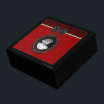 Cameo and Plaid Goth Wedding Keepsake Gift Box<br><div class="desc">This stunning Gothic wedding set features some vintage inspired touches including a gorgeous black and white cameo hung from a black satin bow atop a string of ivory pearls and a sash of deep red plaid. All elements are digitally printed on our high quality products for the look of 3...</div>