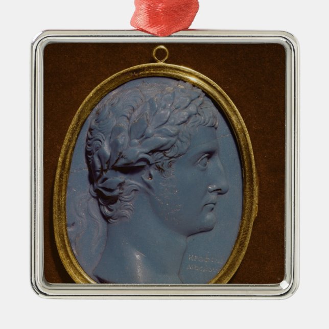 Cameo bearing the profile of Tiberius Metal Tree Decoration (Front)