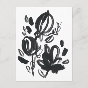 Cameo Bloom - Black and White Postcard