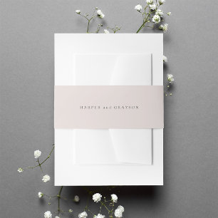 Cameo Blush Personalised Wedding Invitation Belly Band