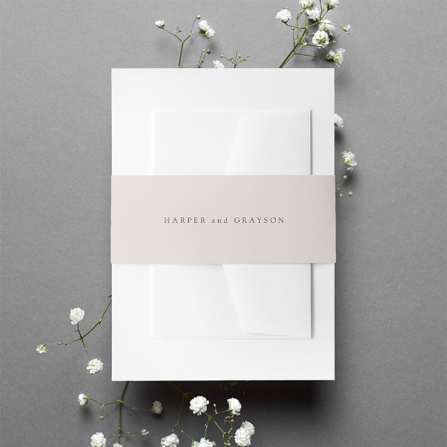 Cameo Blush Personalised Wedding Invitation Belly Band (Creator Uploaded)