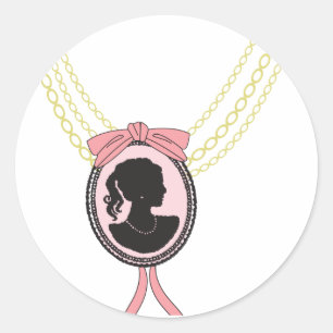 cameo classic round sticker