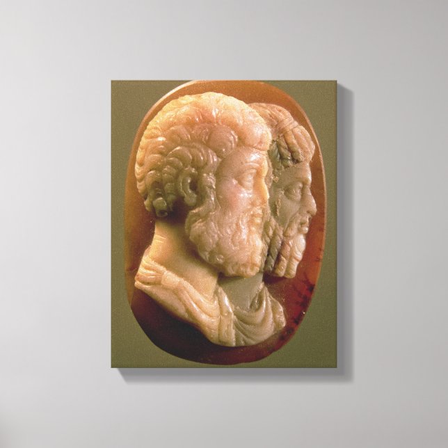 Cameo depicting Marcus Aurelius (121-180) and Luci Canvas Print (Front)