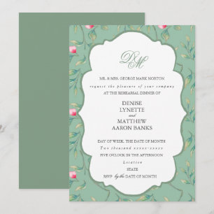 Cameo Green and Basil Green Rehearsal Dinner Invitation