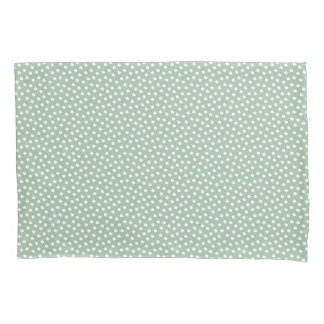 Cameo Green Watercolor Dots  Pillow Case